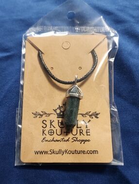 Green Jasper Point Pendant Necklace